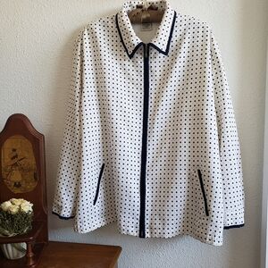 #Allison Daley Women Metall Zipper Blazer Jacket Cardigan Polka Dot